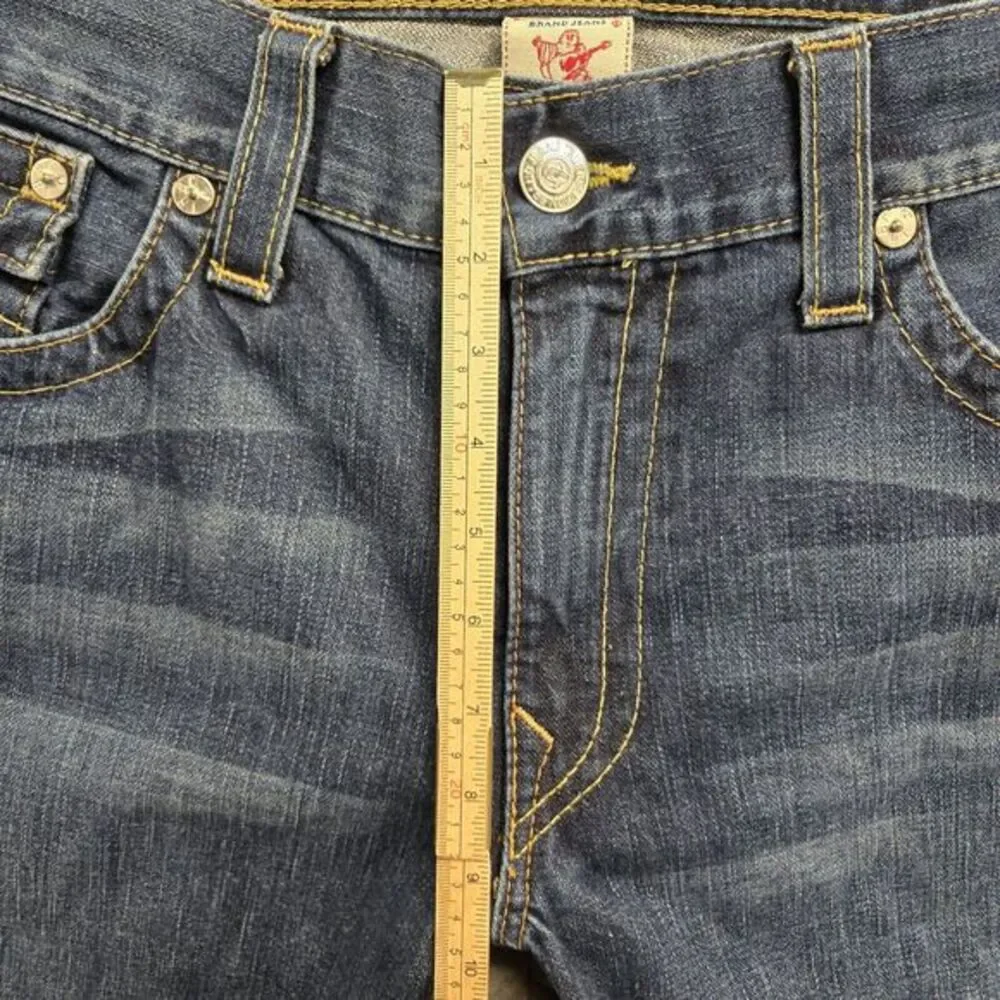 True Religion Jeans Mens Straight‎ Leg Size 40x27 Flap Pockets Billy USA